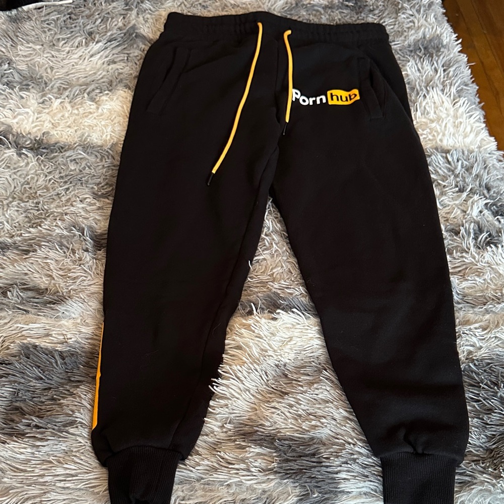 W—Black Joggers with Yellow Accents